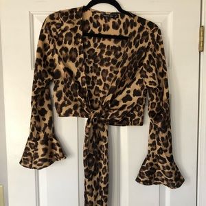 Leopard Tie Top